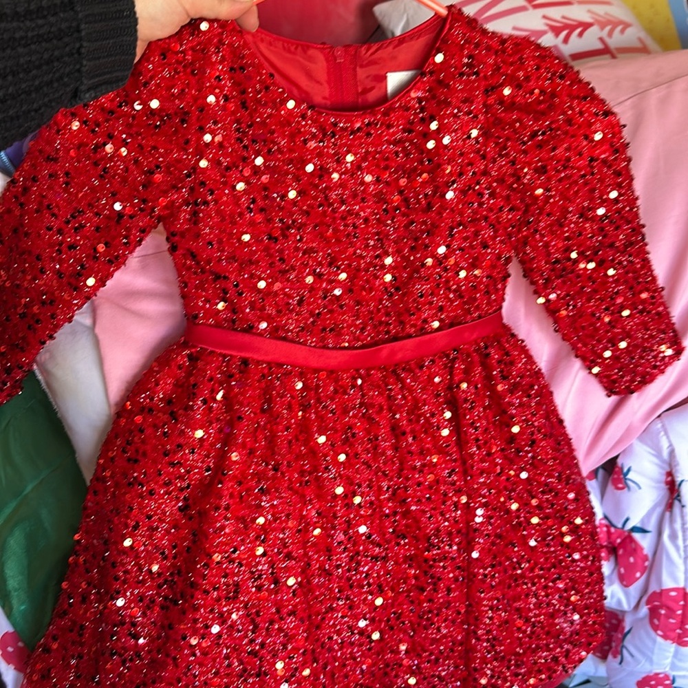 Cherry red sparkle dress